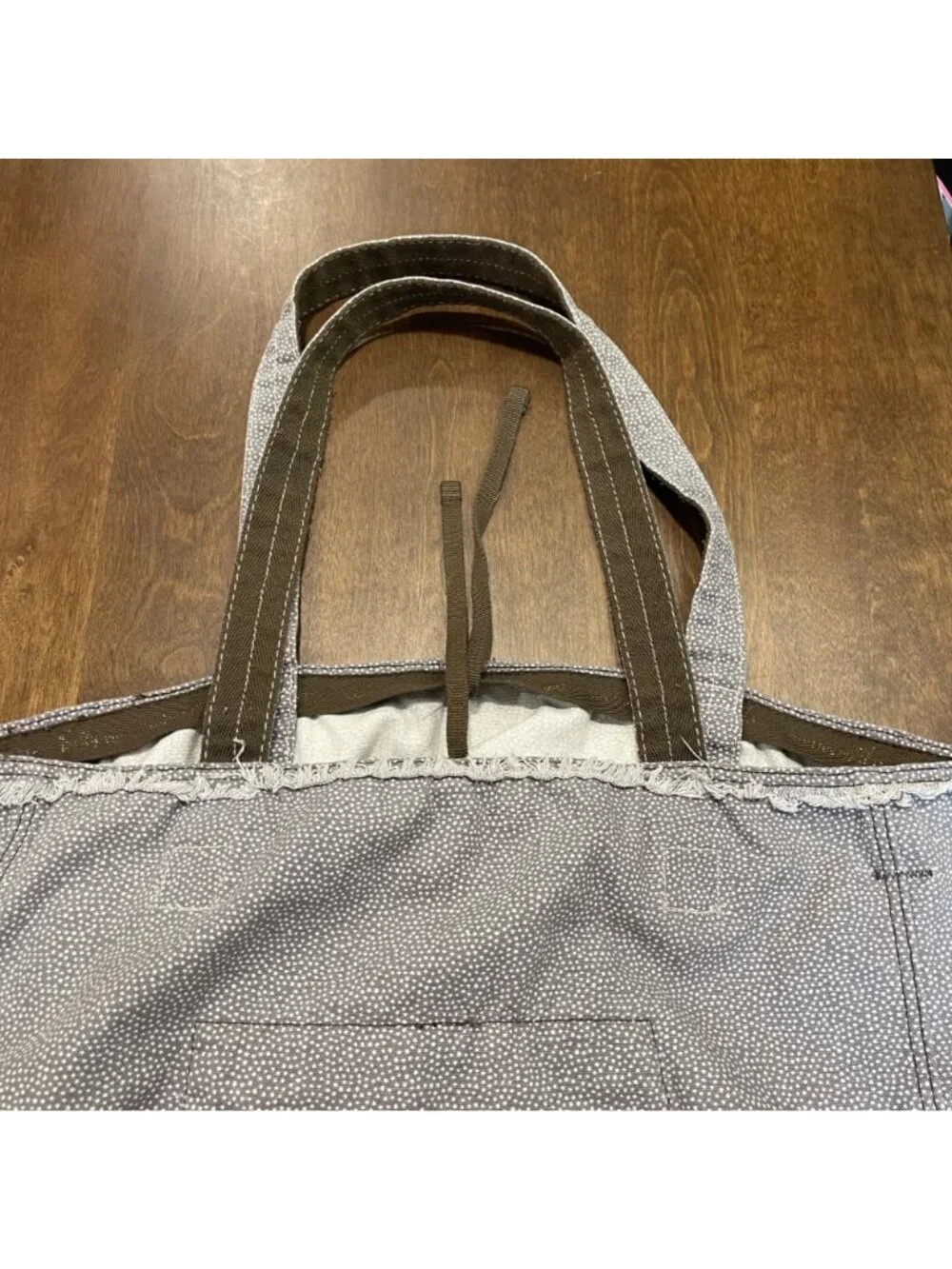 Thirty One Retro Metro Tote‎ Bag Cheer and Megaphone Embroidered Micro Dot Print